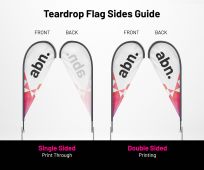 teardrop flag back and front printing