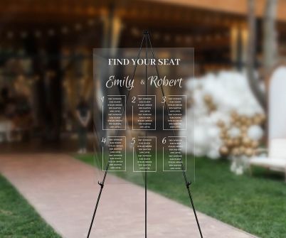 clear acrylic wedding seating chart printing