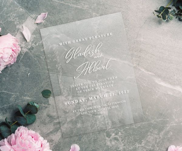 acrylic wedding invitation design