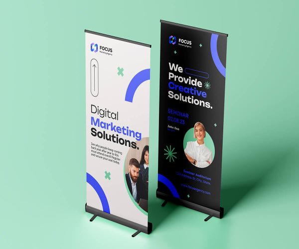Black Stand Retractable Banner Printing