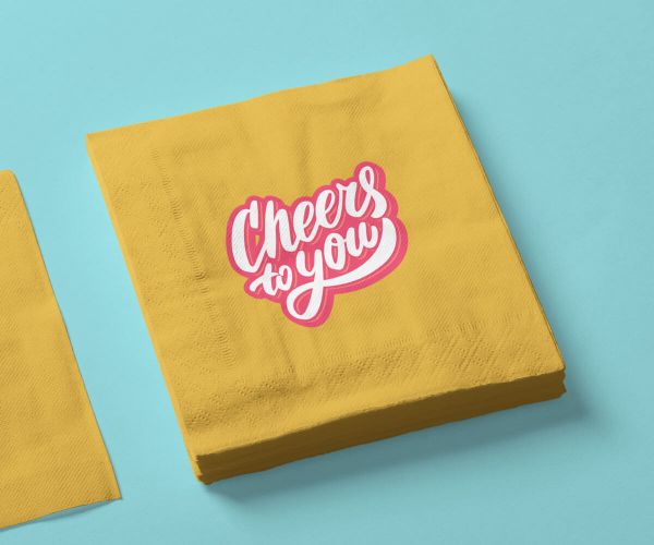 Custom Printed Cloth Napkins With Logo or Wedding Text