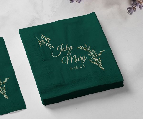 Custom Printed Cloth Napkins With Logo or Wedding Text