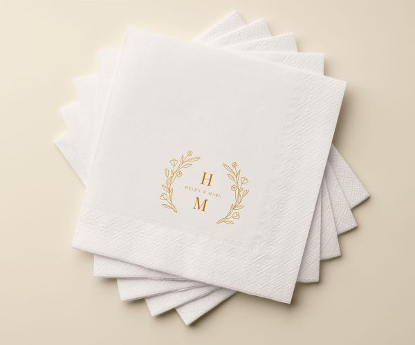 Cart Postal Roses Cocktail Napkins