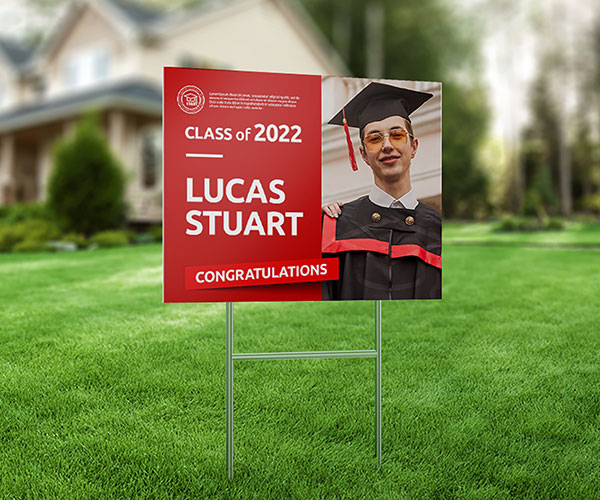 With custom printed banners you can personalize your graduation vinyl banner with a special graphic, photo or a heart-touching message