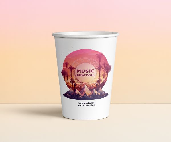 White Paper Cup - 12 Oz  Custom Event Decor 