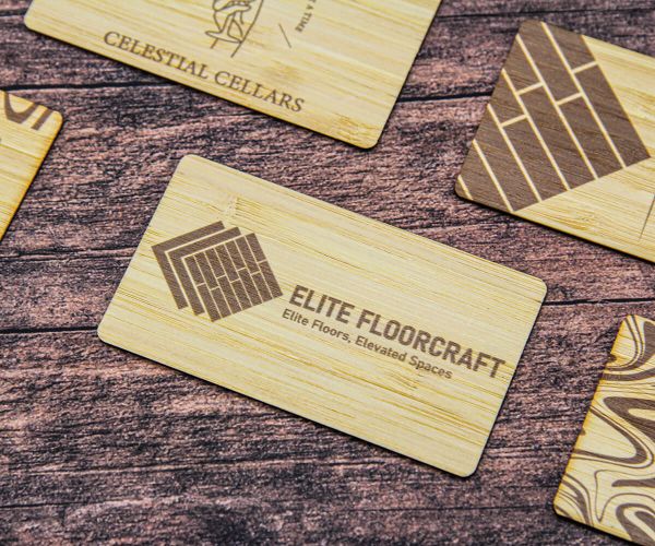 Wooden Business Cards, Bamboo Walnut Wooden Laser Engraved Business Cards